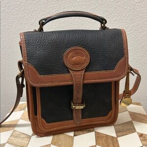 Dooney & Bourke Black and Brown Messenger Bag
